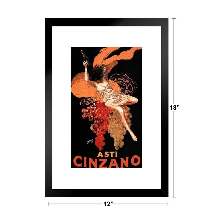 Leonetto Cappiello Asti Cinzano Art Deco Liquor Vintage French Wall Art  Nouveau 1920 Booze Poster Print French Advertising Matted Framed Art Wall  